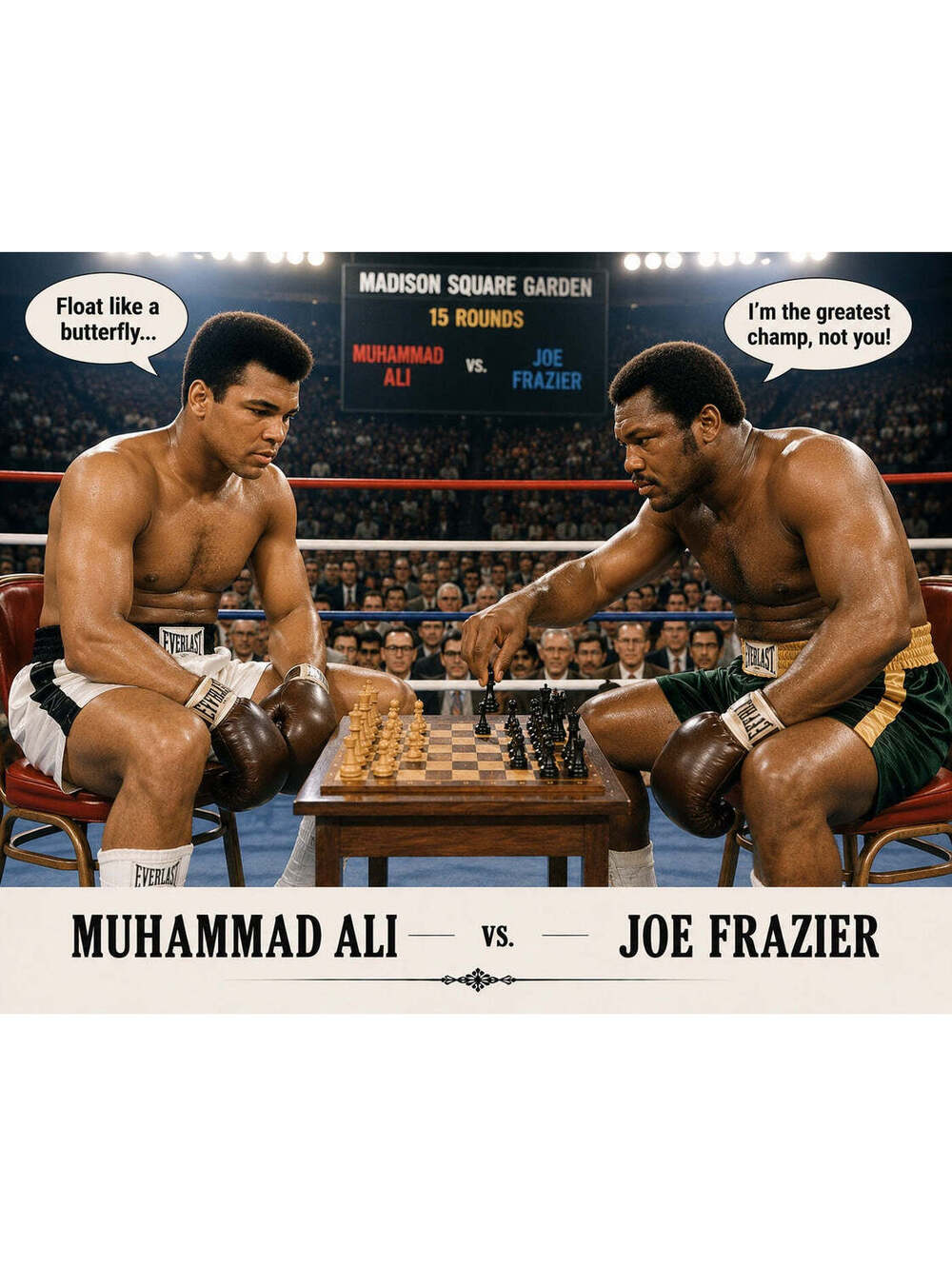 4340 Muhammad Ali vs Joe Frazier Across The Board Chess Brings Everyone Together